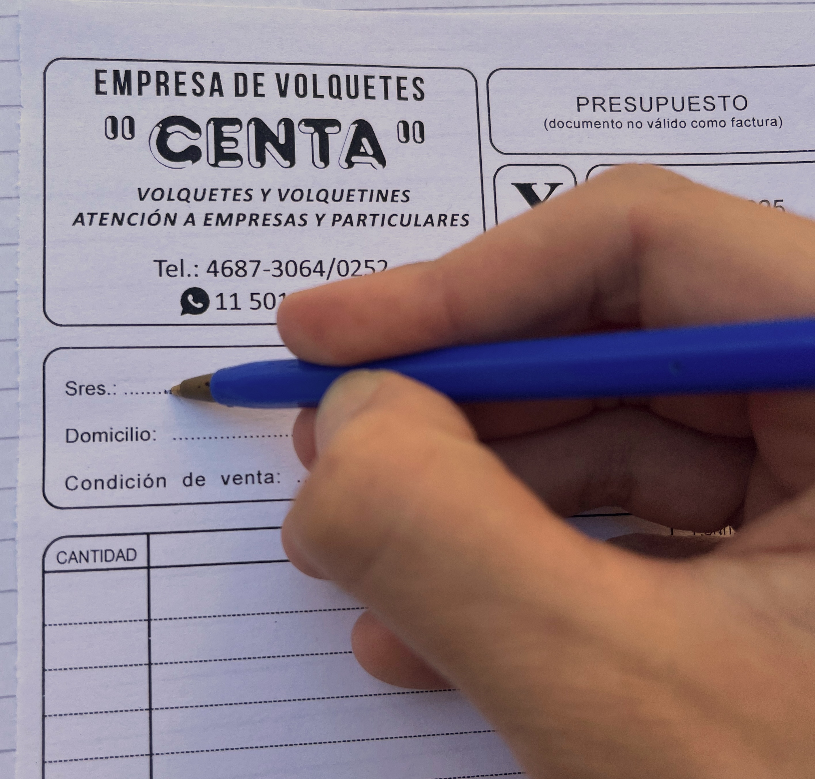 presupuesto volquetes centa